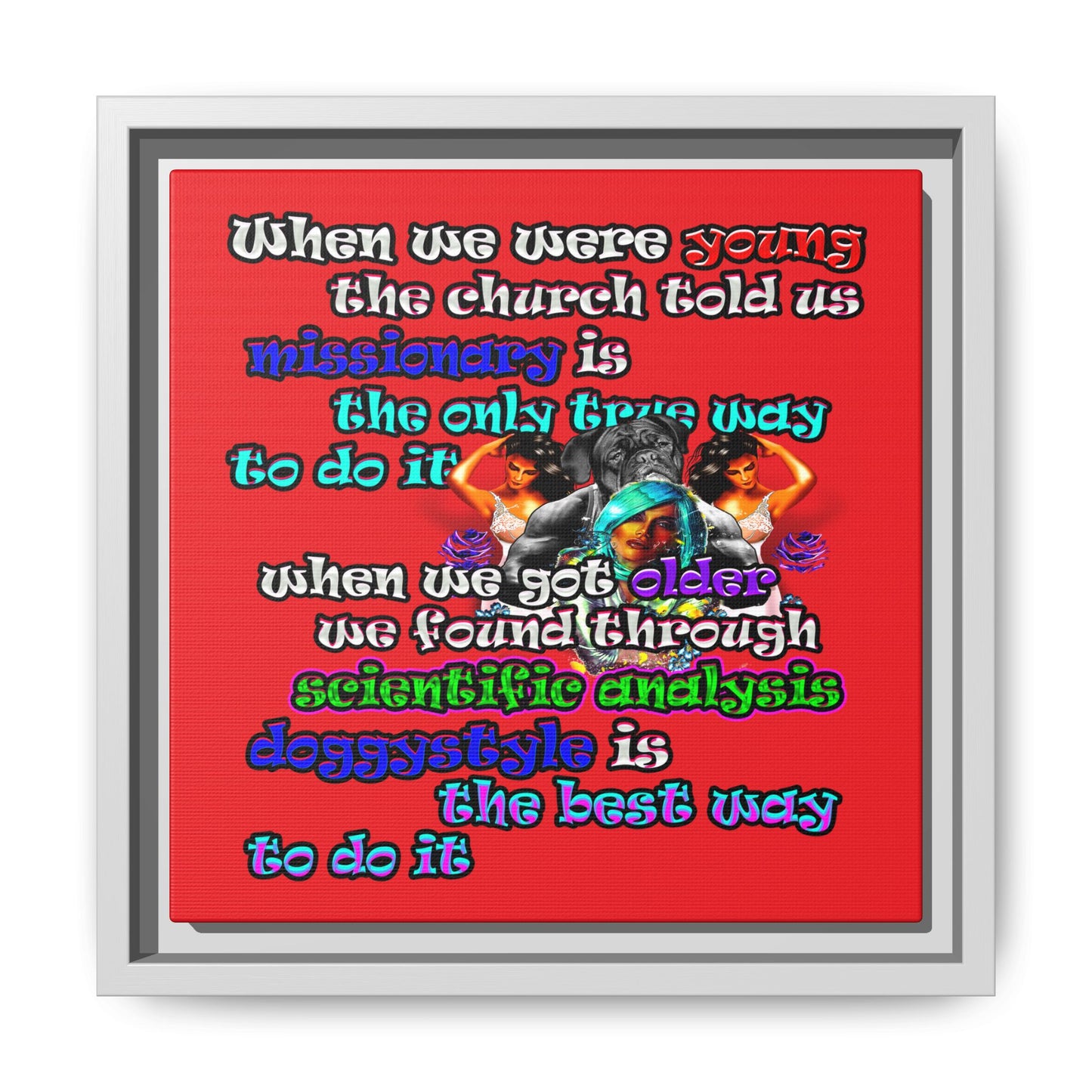 doggystyle - framed canvas art (red)