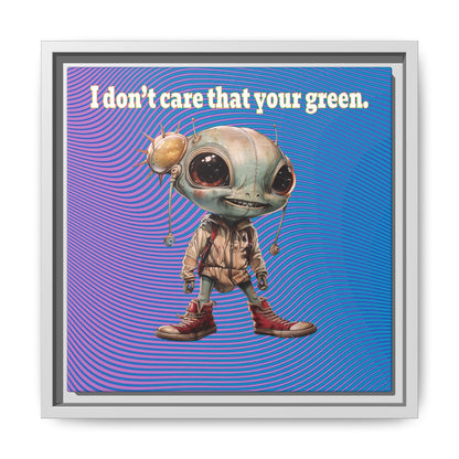 I don't care that your green - framed canvas art (light blue-purple wave)
