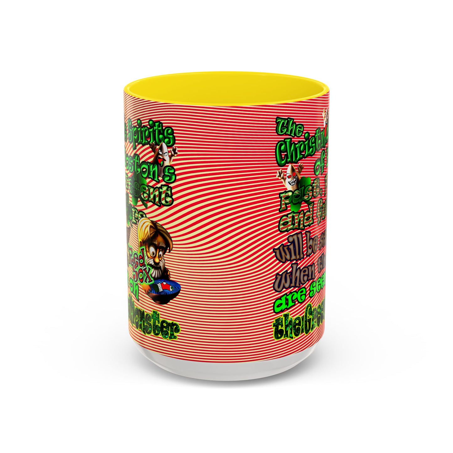 christmas spirits of boston - Accent Mug (yellow-orange wave)