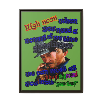 high noon - framed canvas art (green)