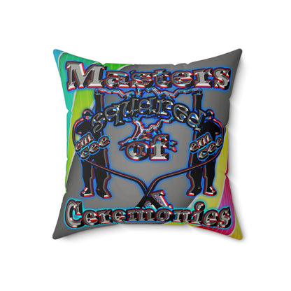 em cee squared - Faux Suede Square Pillow - (rainbow split)
