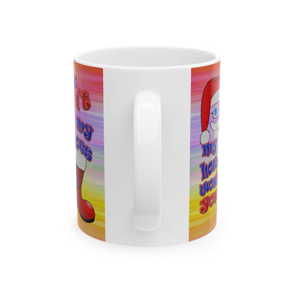 santa's shoes - White Mug (color blur)
