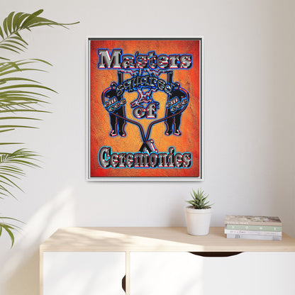 em cee squared - framed canvas art (burnt orange)