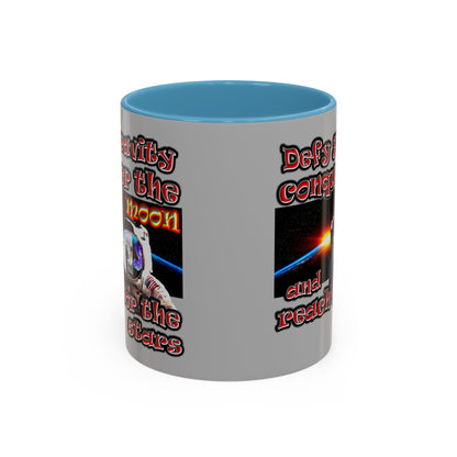 defy conquer reach - Accent Mug (light grey)