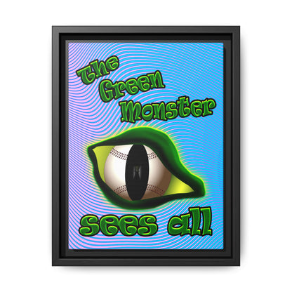 green monster - framed canvas art (light blue-purple wave)