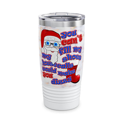 santa's shoes - Ringneck Tumbler, 20oz (white marble)