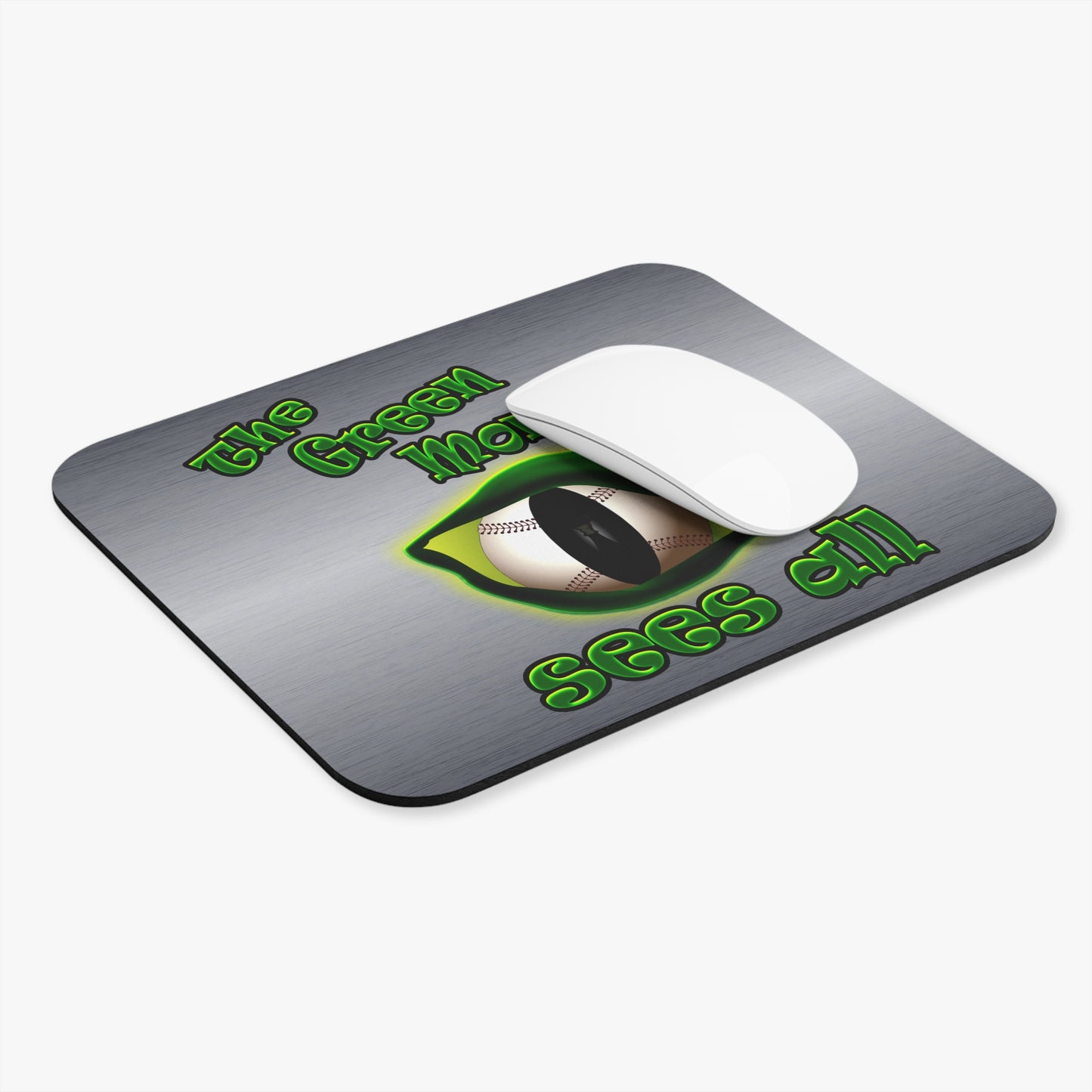 green monster - Mouse Pad (Rectangle) (brushed nickel)