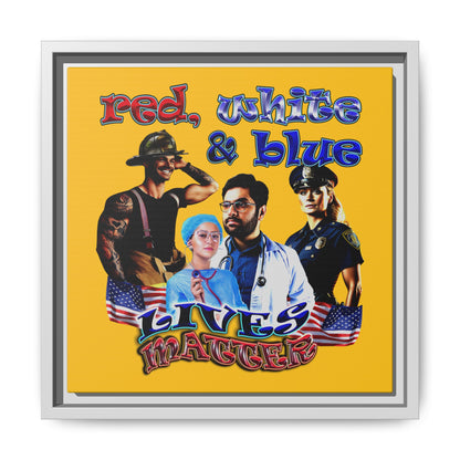 rw&b lives matter - framed canvas art (yellow)