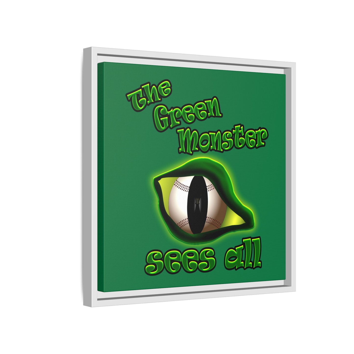 green monster - framed canvas art (dark green)