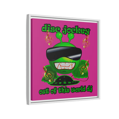 disc jockey - framed canvas art (pink)