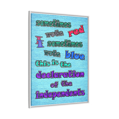 declaration of the independents - framed canvas art (faded blue)