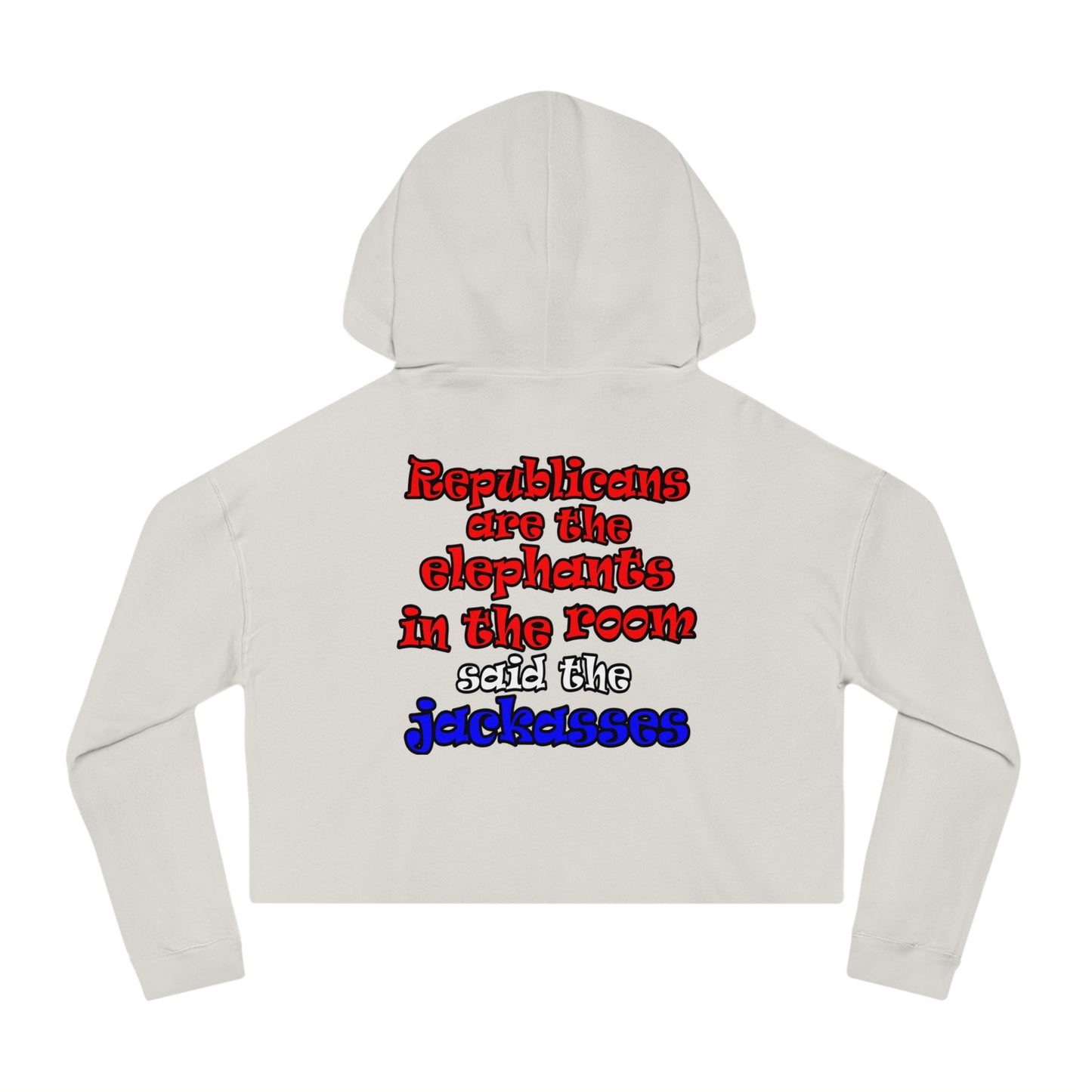 donkeys and elephants - Women’s Cropped Hooded Sweatshirt