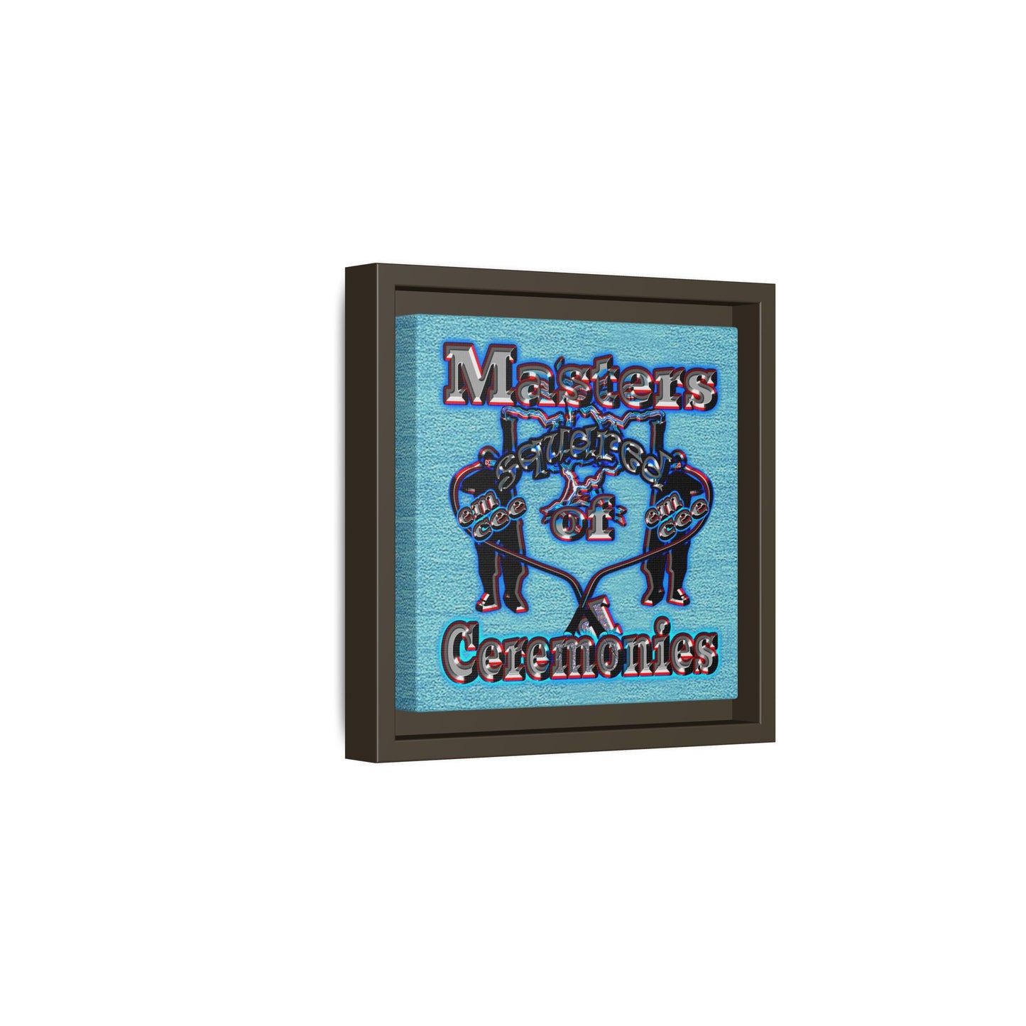 em cee squared - framed canvas art (faded blue)