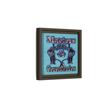 em cee squared - framed canvas art (faded blue)