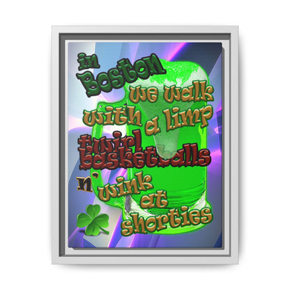 celtics logo - framed canvas art (grey-pink wave)