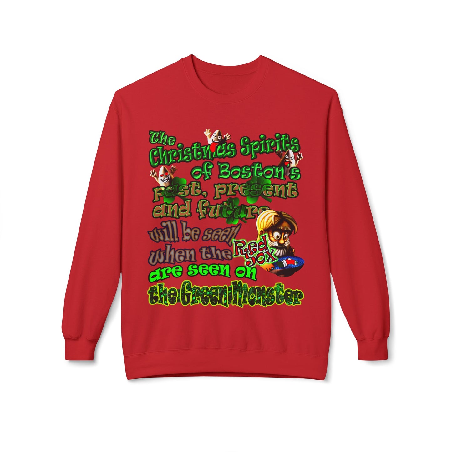 christmas spirits of boston - Unisex Midweight Softstyle Fleece Crewneck Sweatshirt