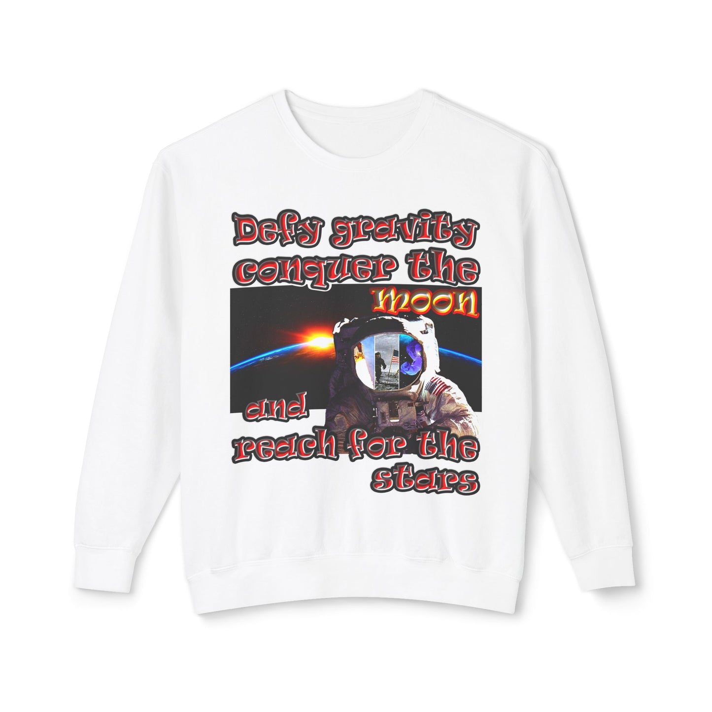 defy conquer reach - Unisex Lightweight Crewneck Sweatshirt