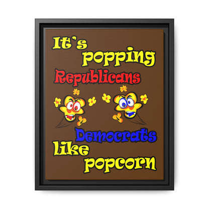 popping like popcorn - framed canvas art (brown)
