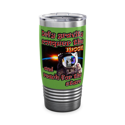 defy conquer reach - Ringneck Tumbler, 20oz (green)