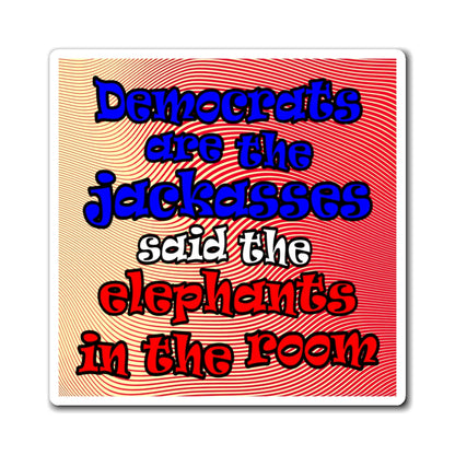 donkeys and elephants - Magnets - (yellow-orange wave)