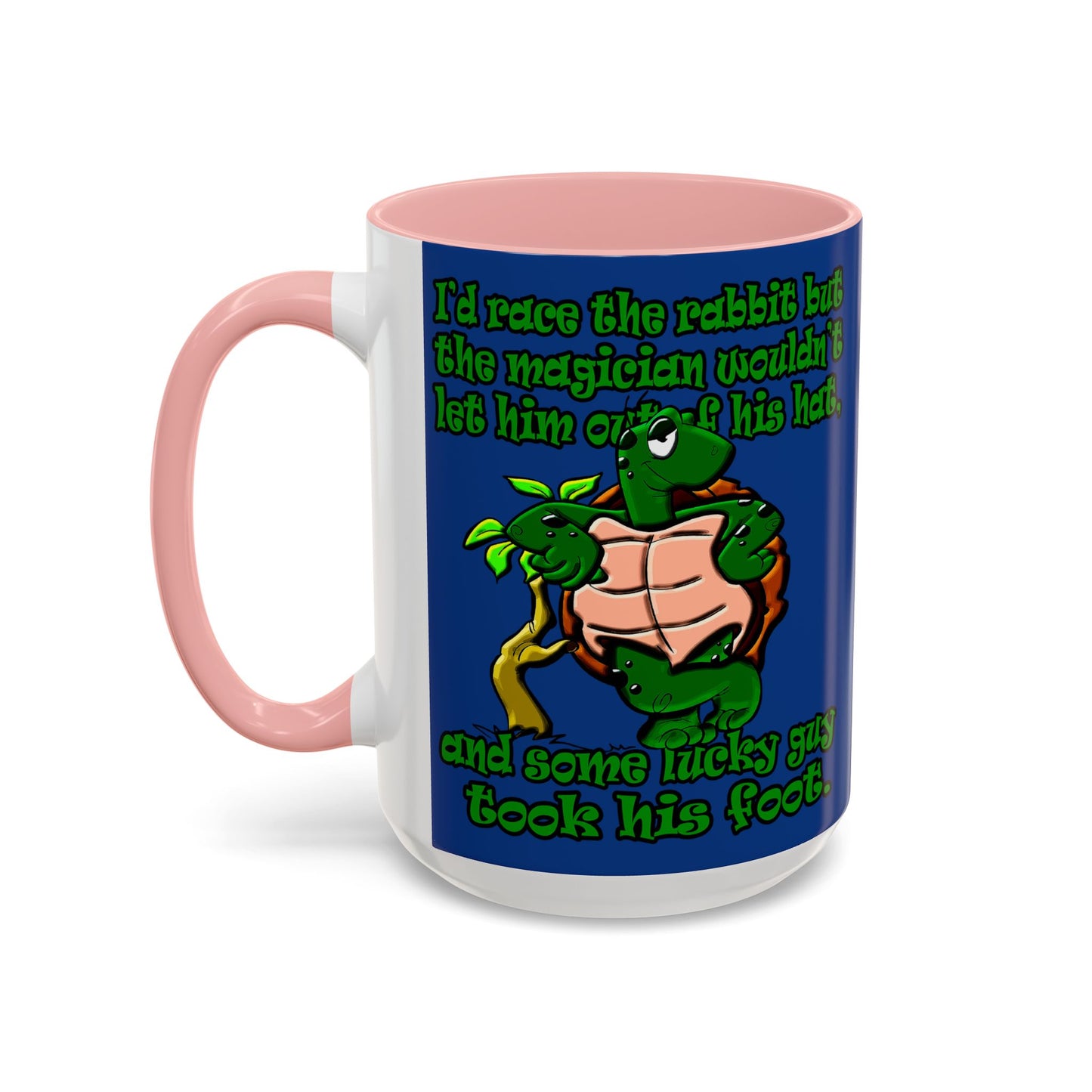 turtle race - Accent Mug (dark blue)