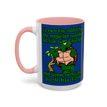turtle race - Accent Mug (dark blue)
