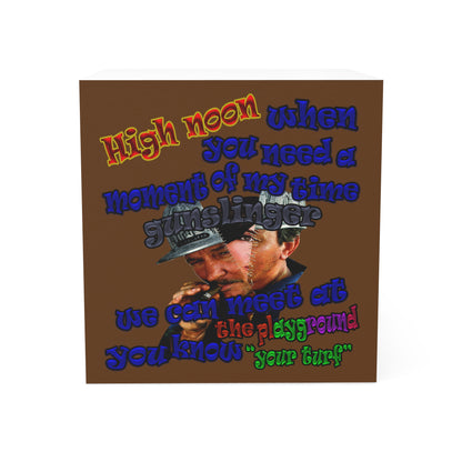 high noon - note cube (brown)