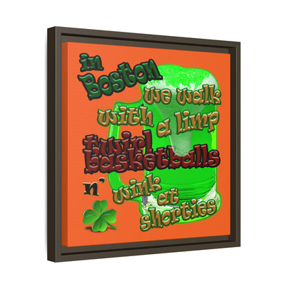celtics logo - framed canvas art (orange)