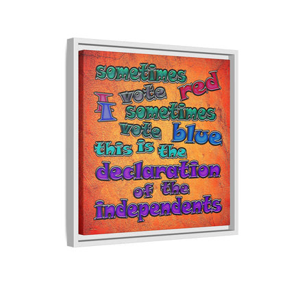 declaration of the independents - framed canvas art (burnt orange)