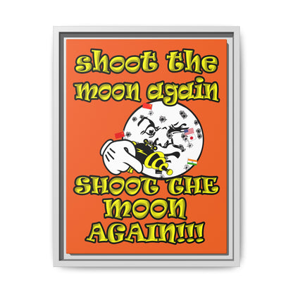 shoot the moon again - framed canvas art (orange)