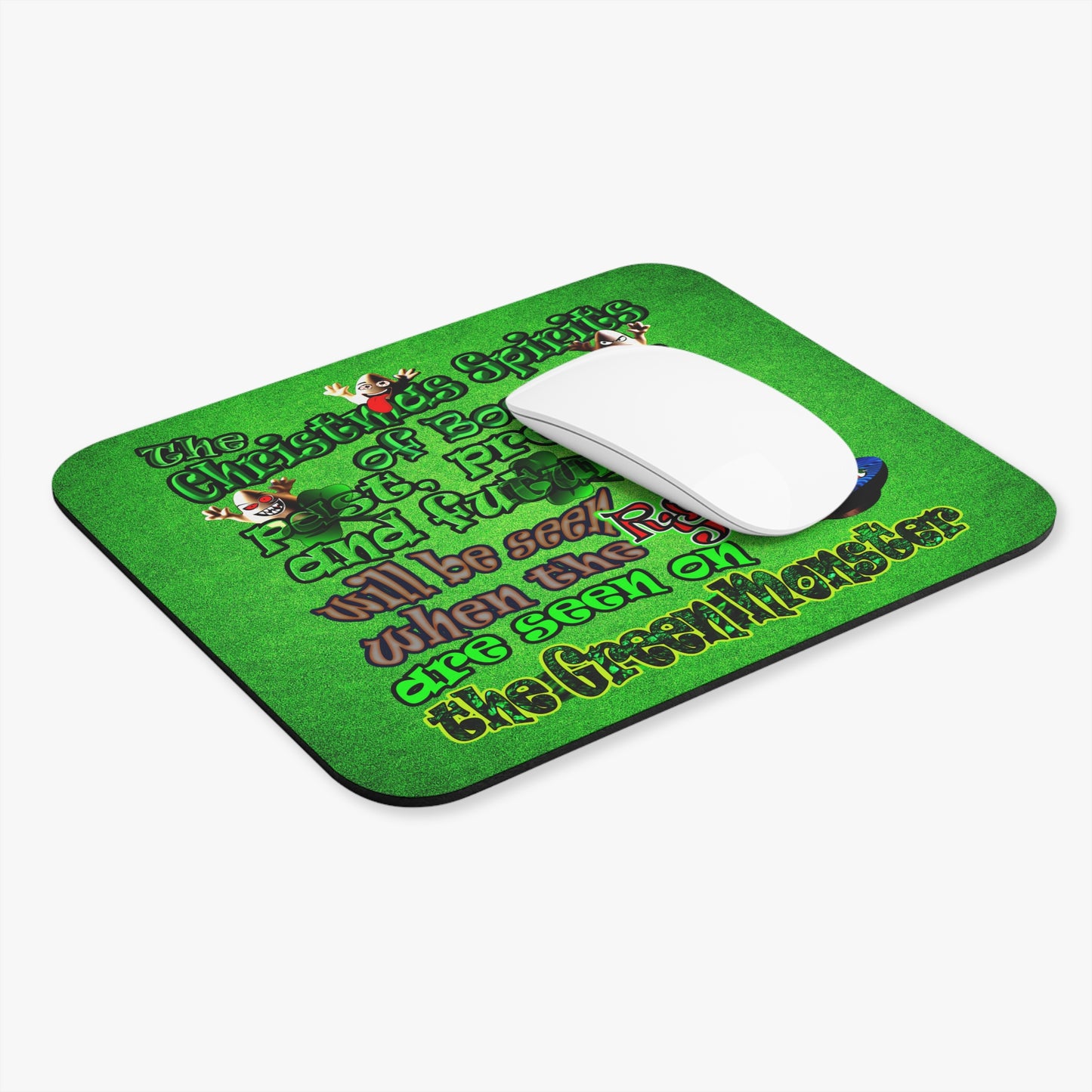 christmas spirits of boston - Mouse Pad (Rectangle) (green turf)