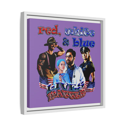 rw&b lives matter - framed canvas art (light purple)