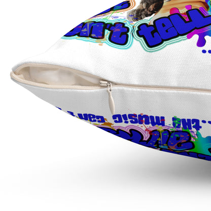 drop the beat - Spun Polyester Square Pillow - (white)