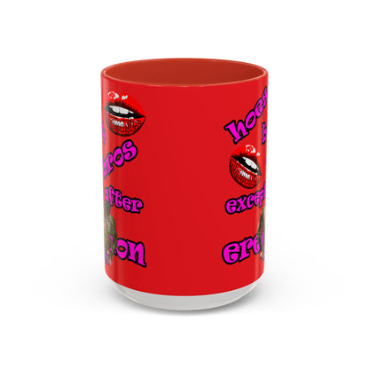 hoes b4 bros - Accent Mug (red)
