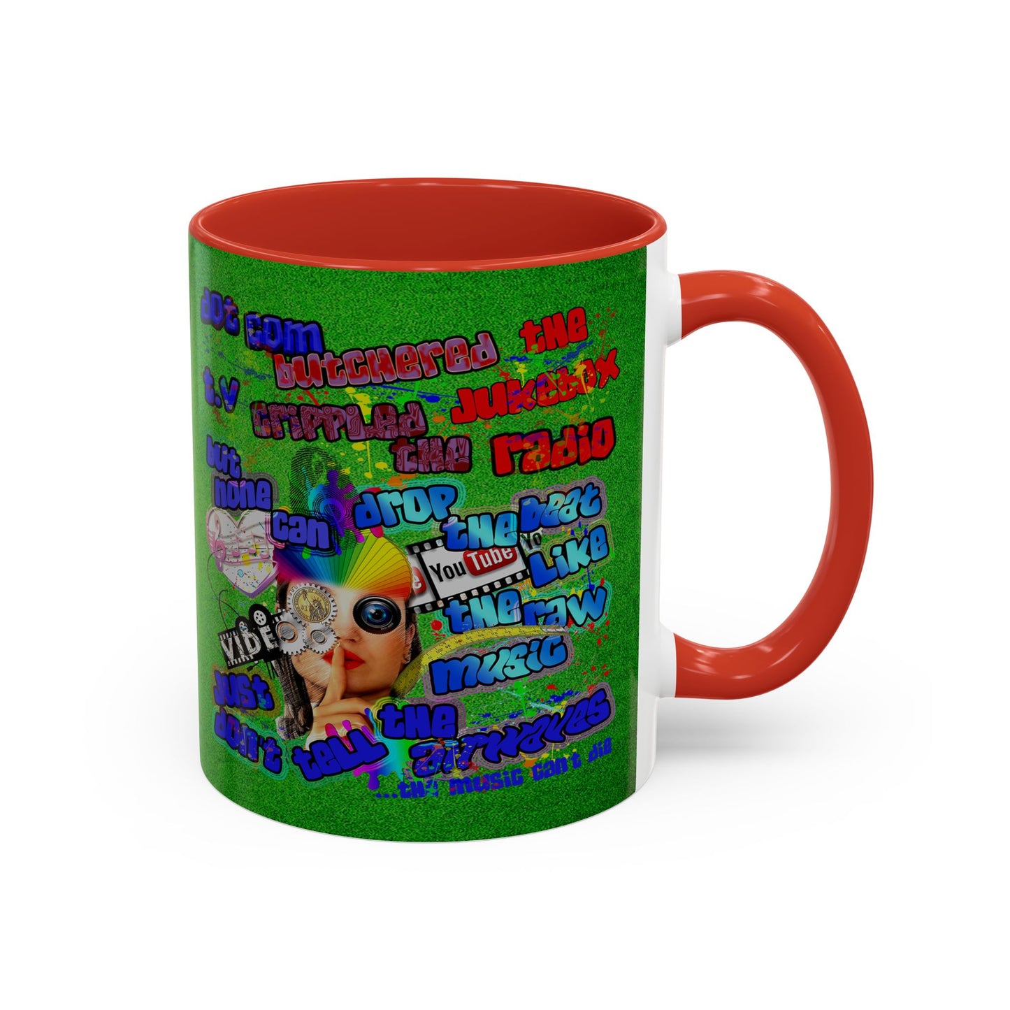 drop the beat - Accent Mug (green turf)