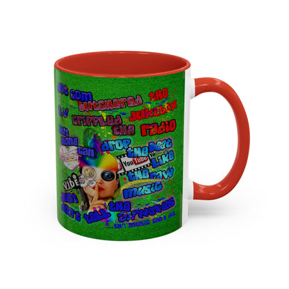 drop the beat - Accent Mug (green turf)