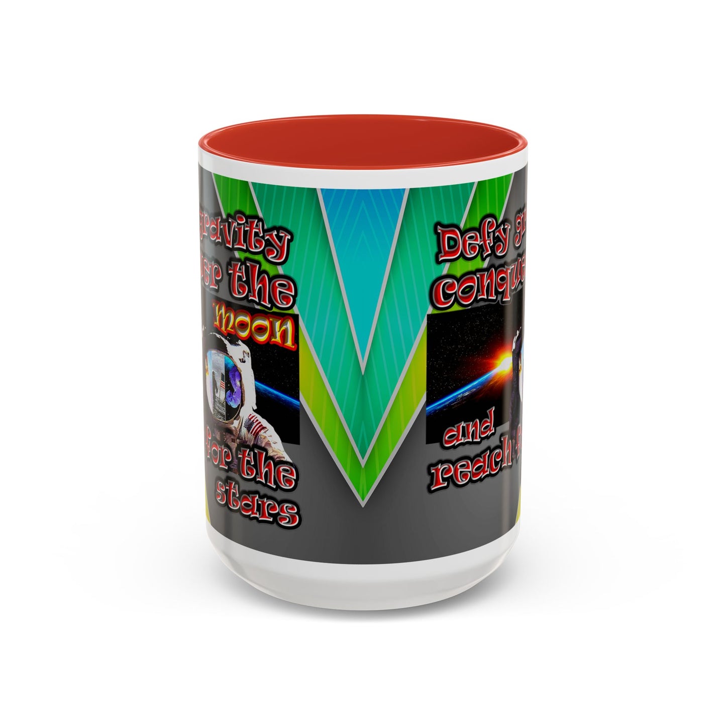 defy conquer reach - Accent Mug (rainbow split)