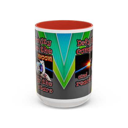defy conquer reach - Accent Mug (rainbow split)