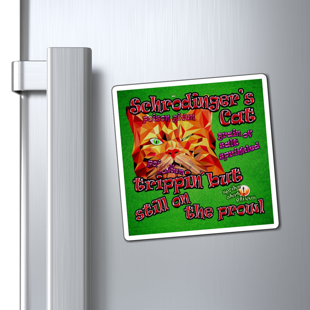 schrodinger's cat - Magnets - (green turf)