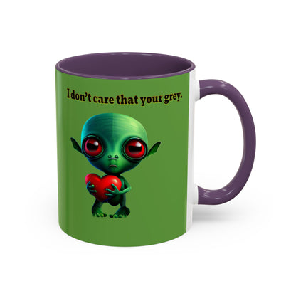 I don't care that your grey - Accent Mug (green)