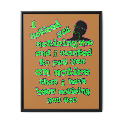 noticed you noticing - framed canvas art (light brown)