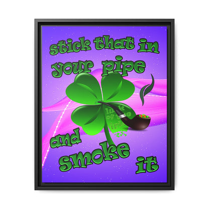 stick that in your pipe and smoke it - framed canvas art (purple-pink wave)