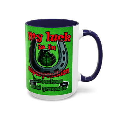 my luck - Accent Mug (green turf)
