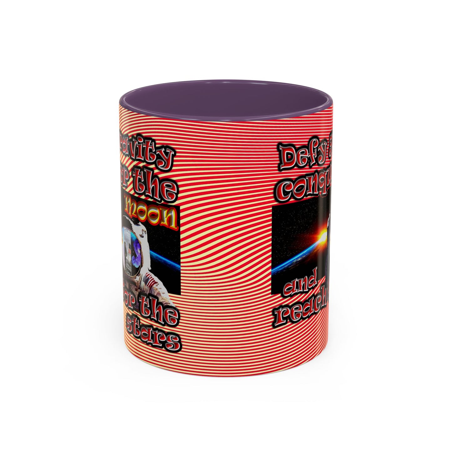 defy conquer reach - Accent Mug (yellow-orange wave)