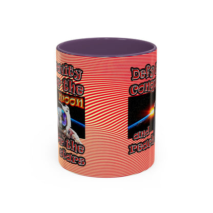 defy conquer reach - Accent Mug (yellow-orange wave)