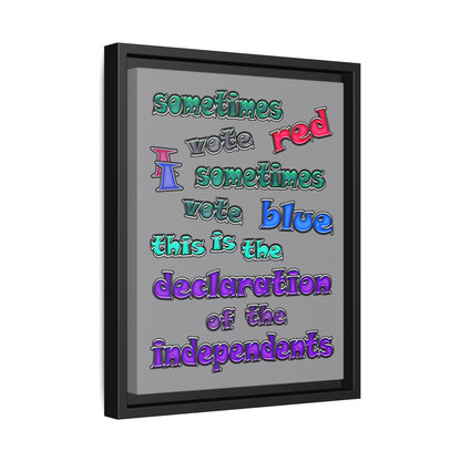 declaration of the independents - framed canvas art (grey)