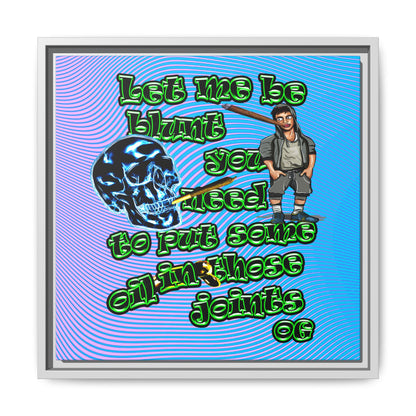 og - framed canvas art (light blue-purple wave)