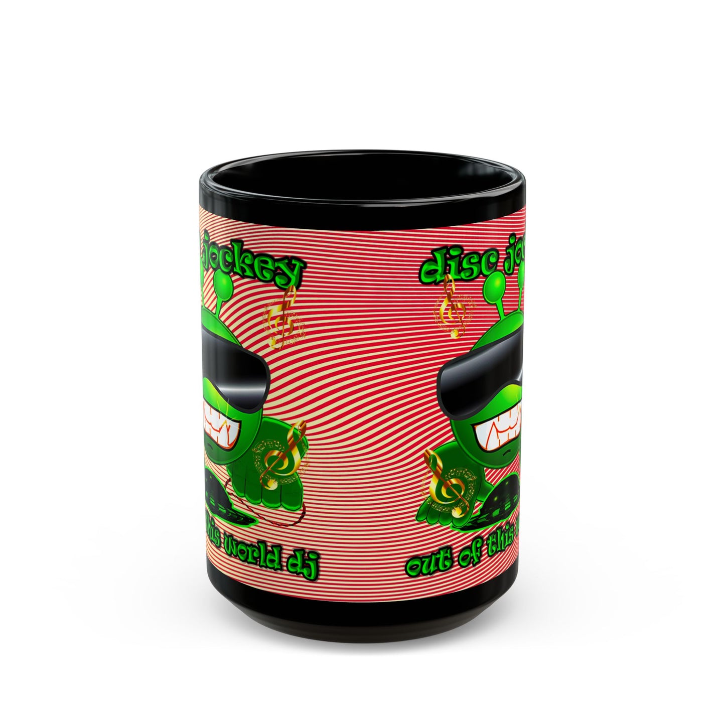 disc jockey - Black Mug (yellow-orange wave)