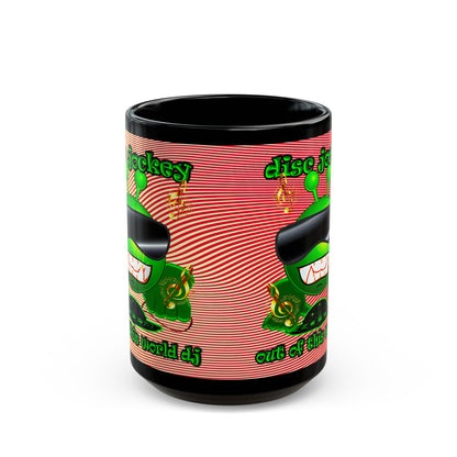 disc jockey - Black Mug (yellow-orange wave)