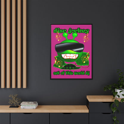 disc jockey - framed canvas art (pink)